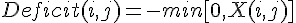 Deficit(i,j)=  -min[0,X(i,j)]